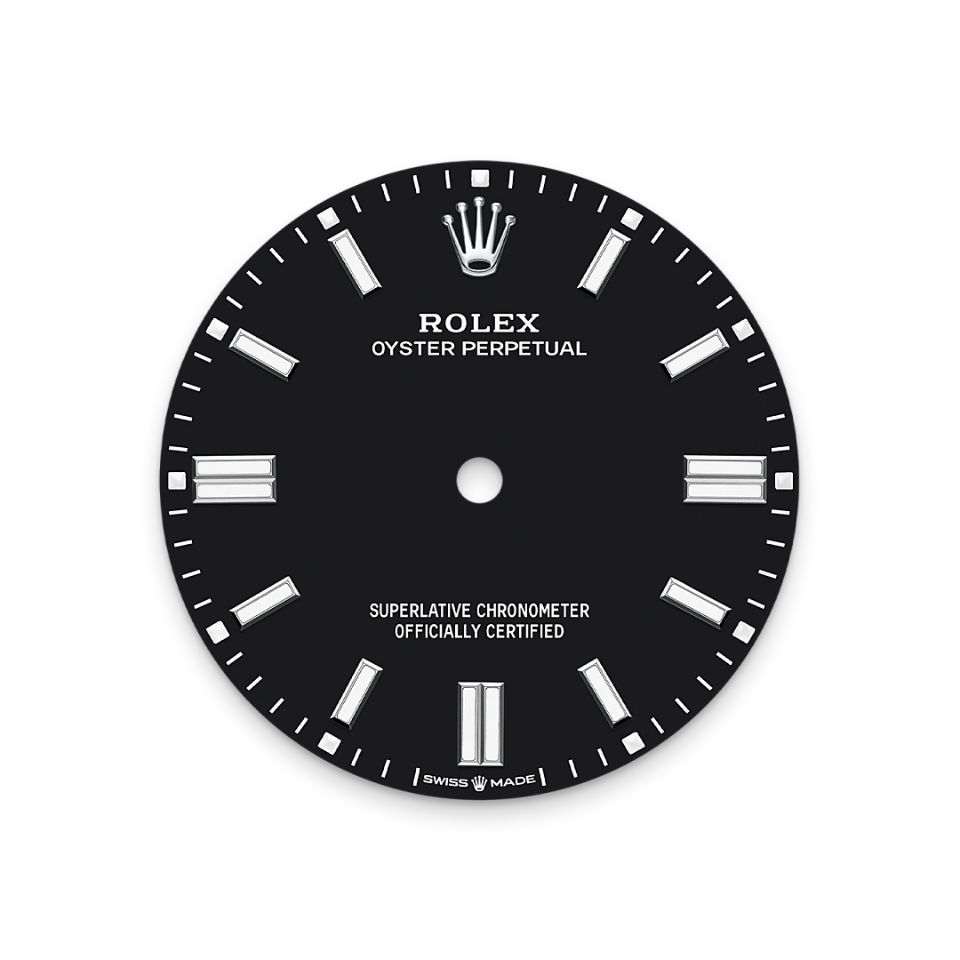 Impression zu Schwarzes Zifferblatt des Rolex-Modells Oyster Perpetual 36
