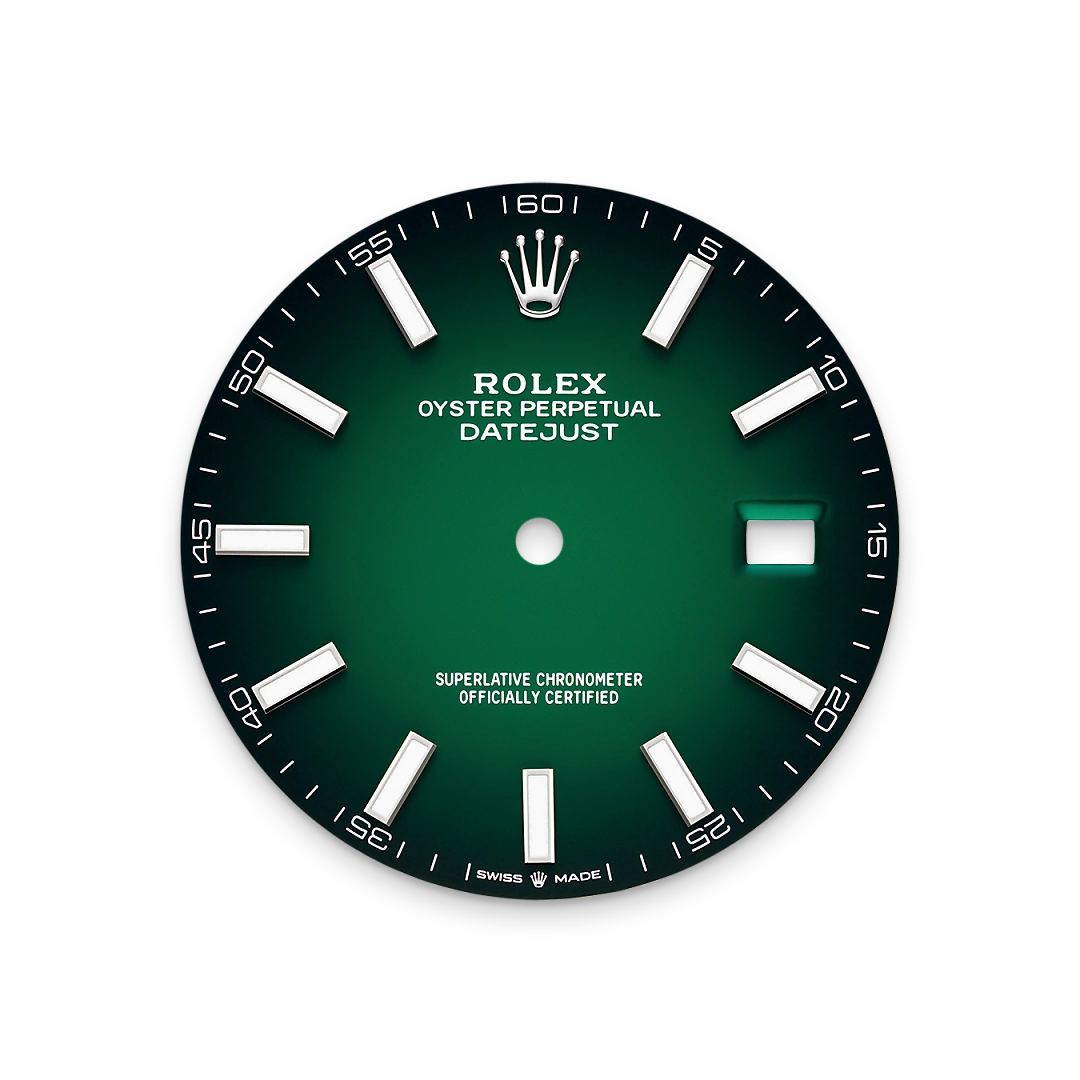 Impression zu Zifferblatt in Grün ombré des Rolex-Modells Datejust 41