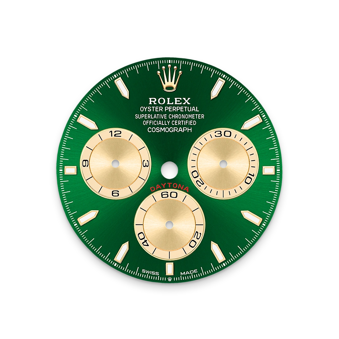 Impression zu Zifferblatt in strahlend Grün des Rolex-Modells Cosmograph Daytona