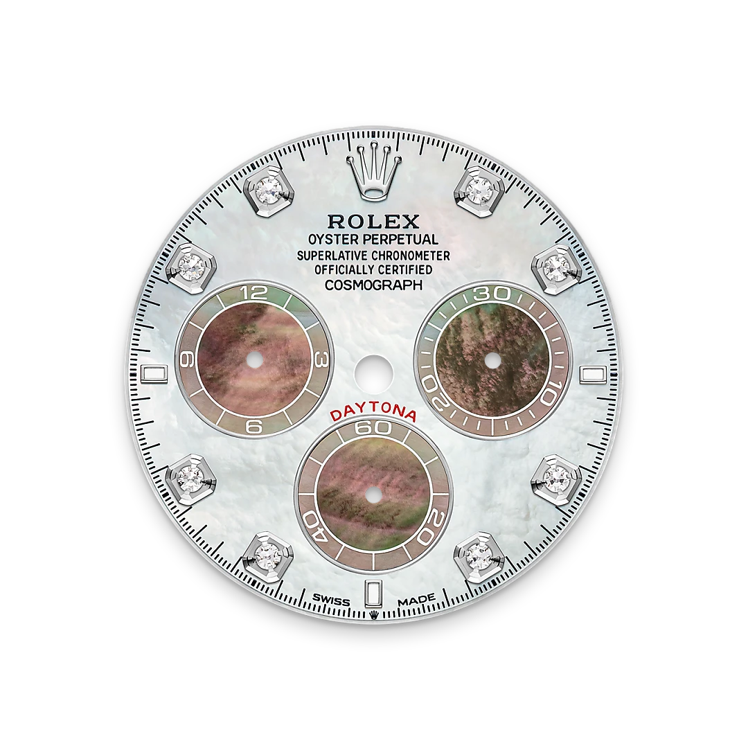 Impression zu Perlmutt-Zifferblatt des Rolex-Modells Cosmograph Daytona