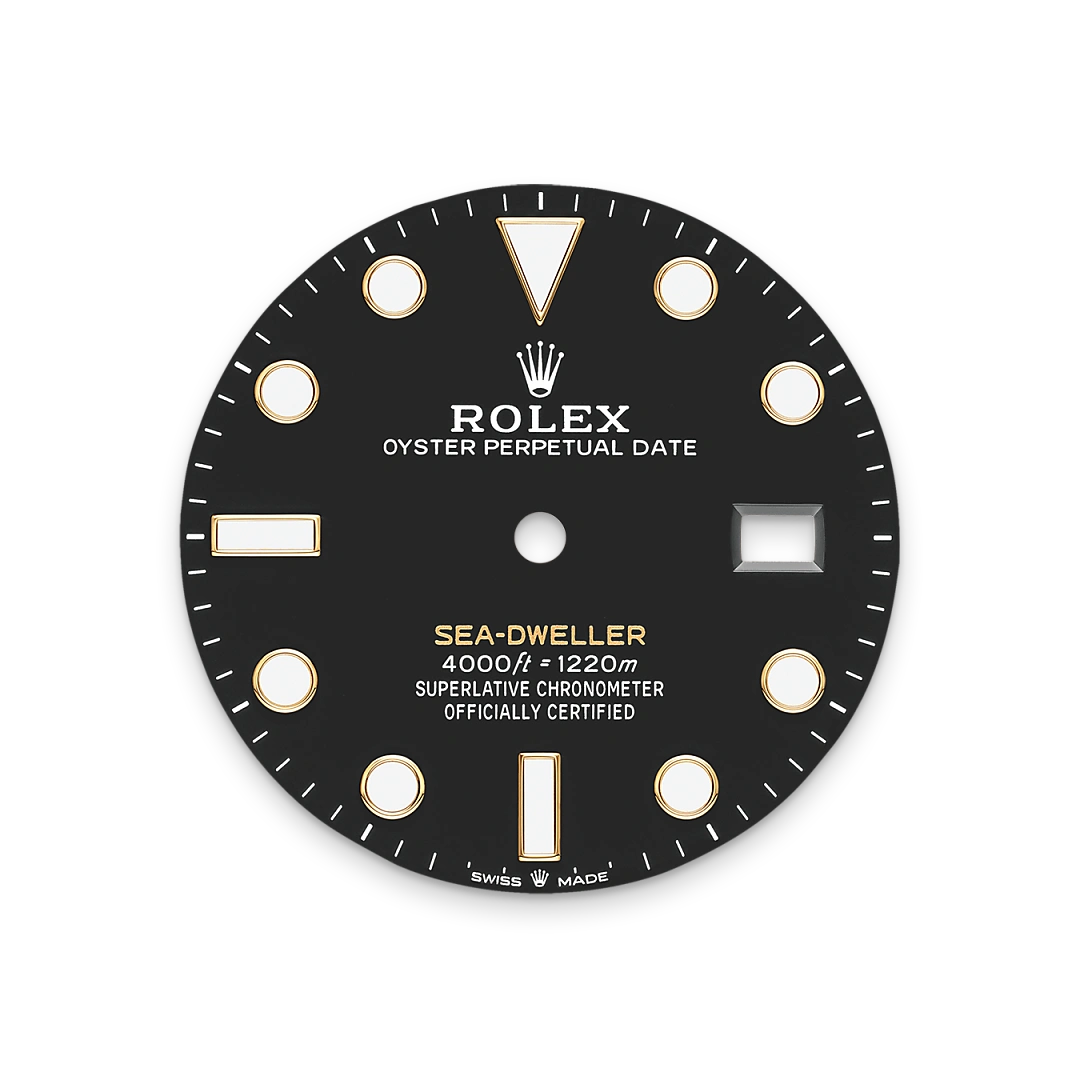 Impression zu Tiefschwarzes Zifferblatt des Rolex-Modells Sea-Dweller