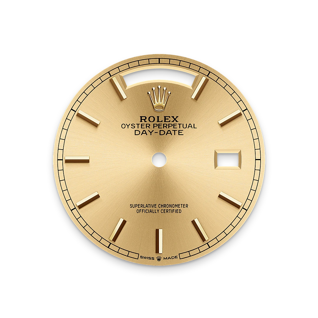 Impression zu Champagner­farbenes Zifferblatt des Rolex-Modells Day-Date 36