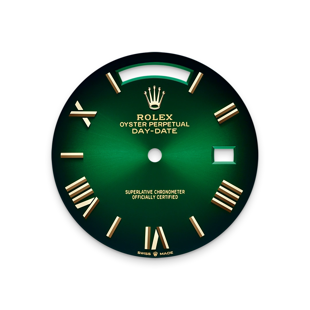 Impression zu Zifferblatt in Grün ombré des Rolex-Modells Day-Date 40