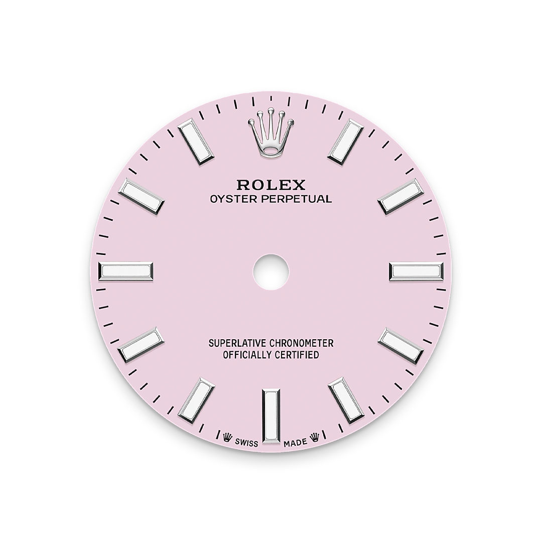 Impression zu Zifferblatt in Candy pink des Rolex-Modells Oyster Perpetual 28