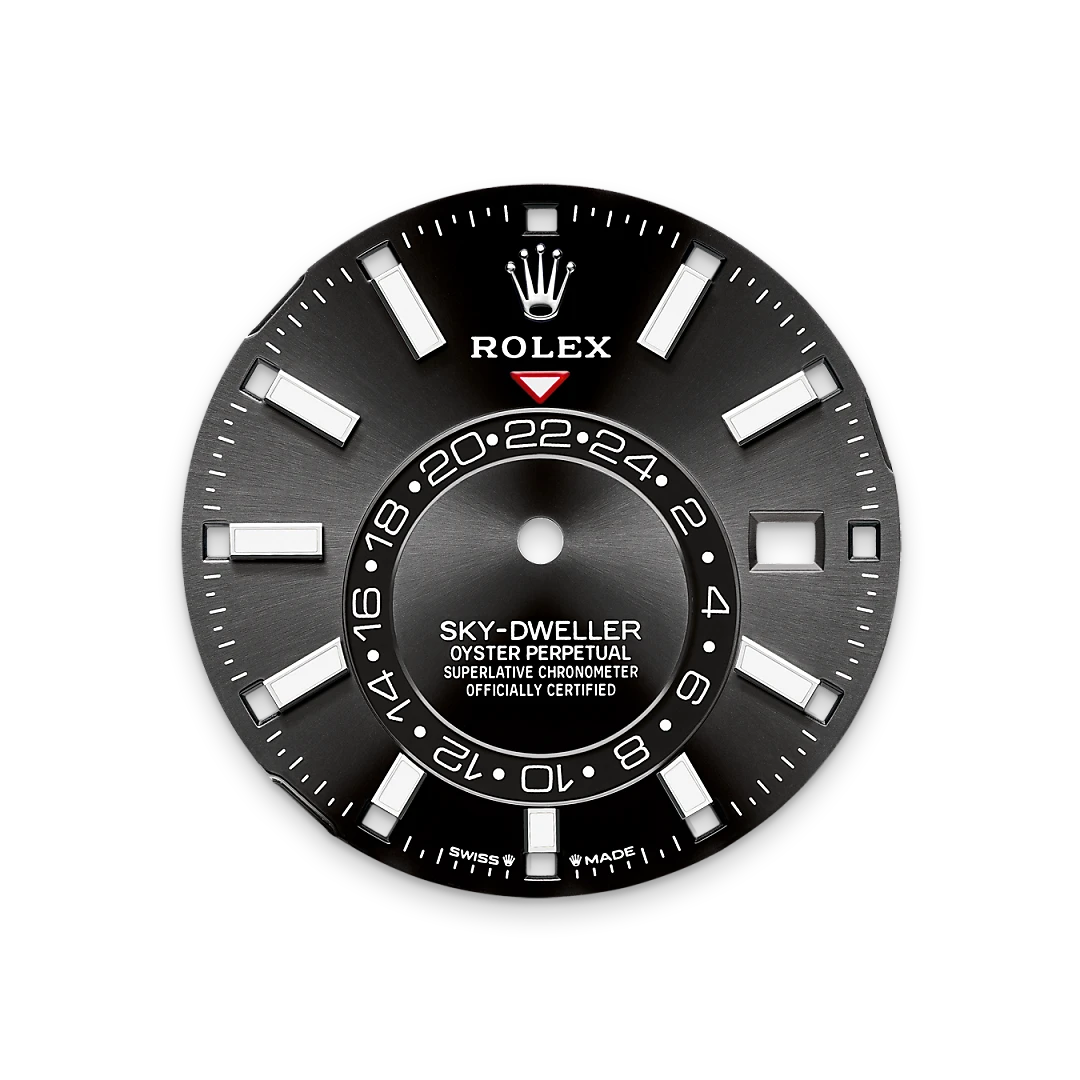 Impression zu Strahlend schwarzes Zifferblatt des Rolex-Modells Sky-Dweller
